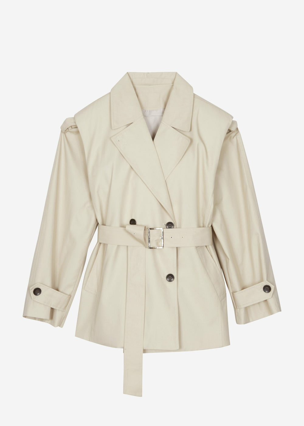 Mysen Short Convertible Trench - Ecru