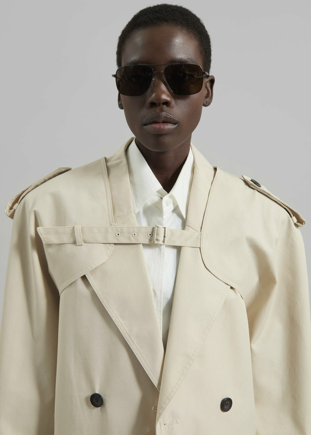 Mysen Short Convertible Trench - Ecru