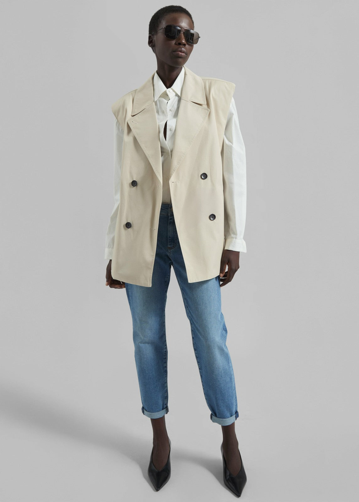 Mysen Short Convertible Trench - Ecru