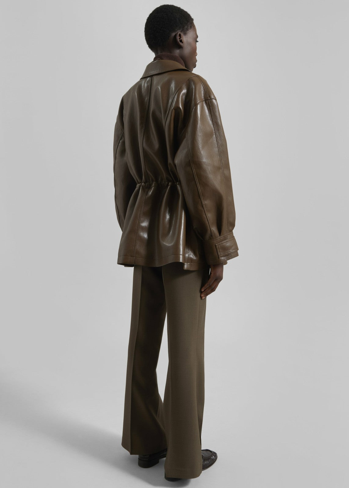 Cassel Faux Leather Jacket - Brown