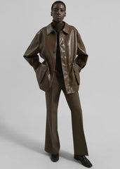 Cassel Faux Leather Jacket - Brown