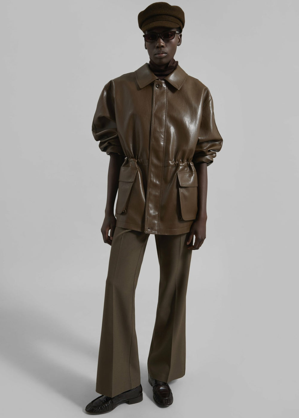 Cassel Faux Leather Jacket - Brown