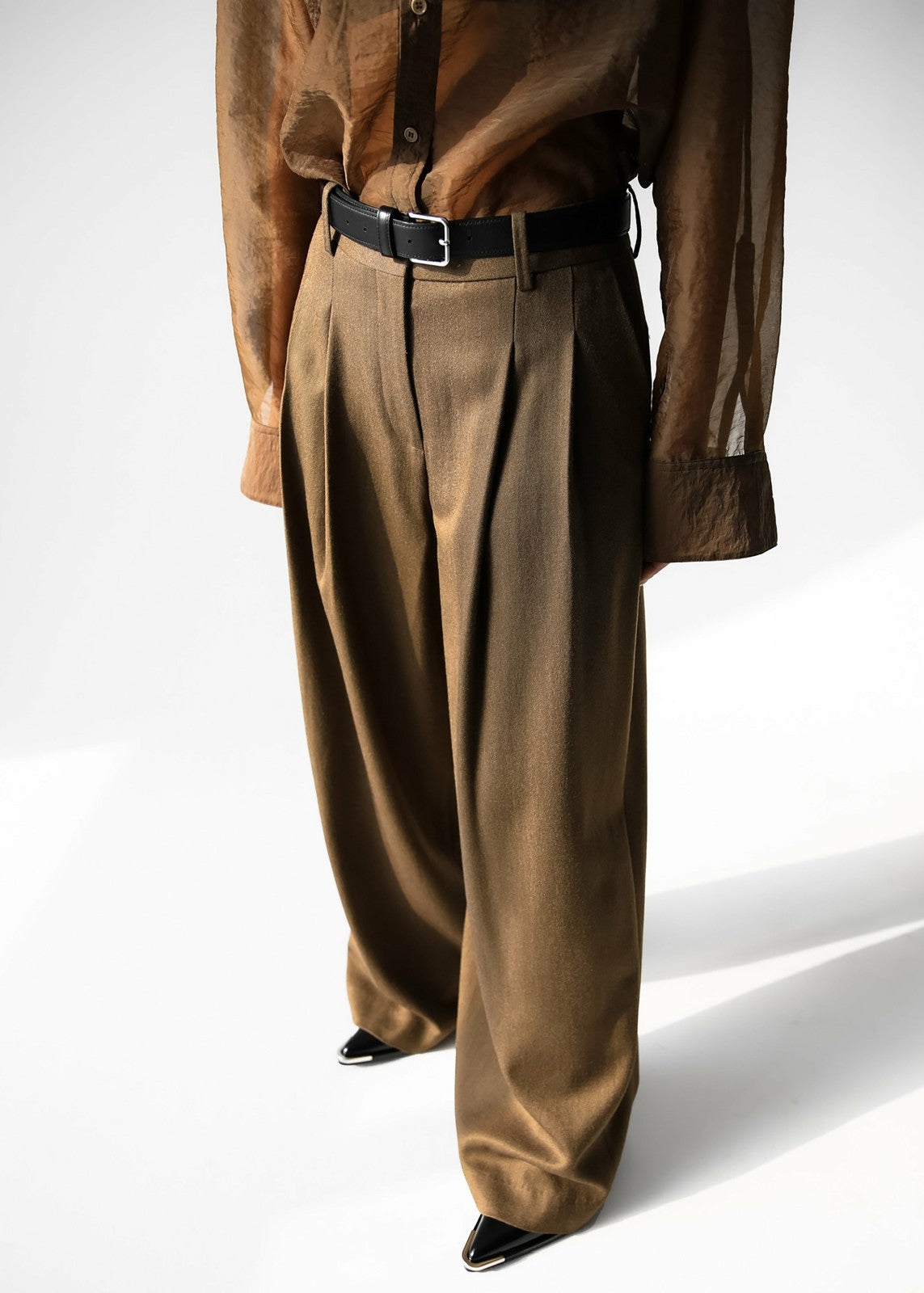 Halser Pintuck Trousers - Brown
