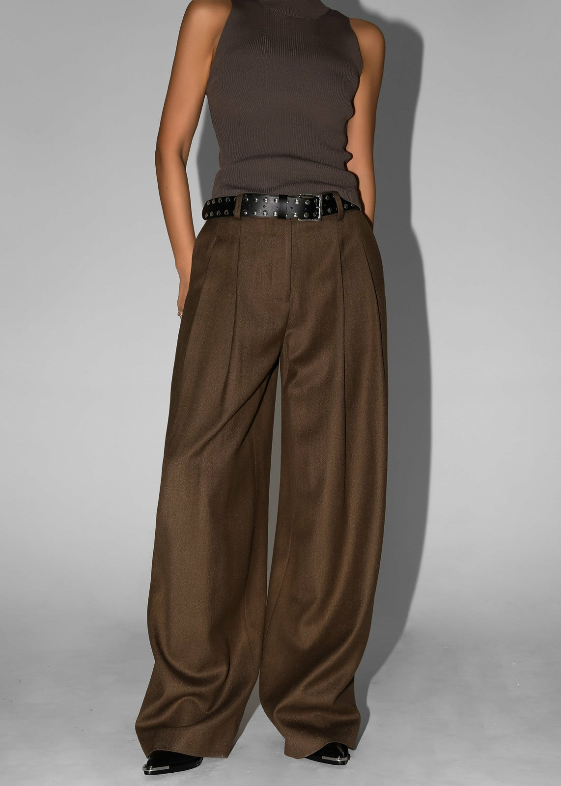 Halser Pintuck Trousers - Brown