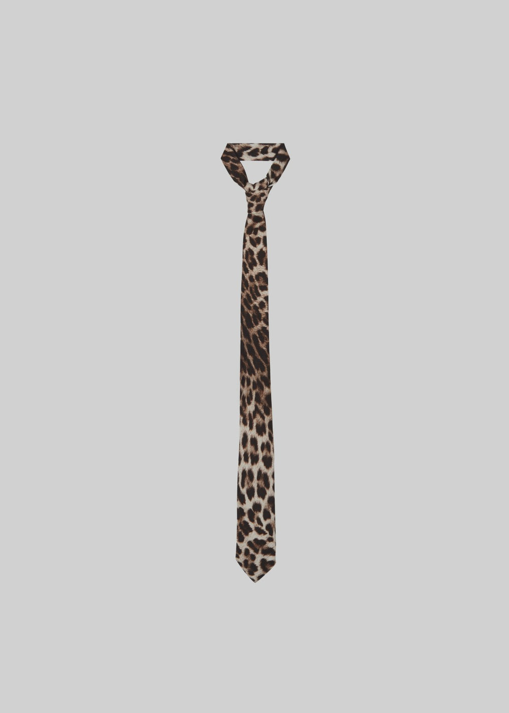 Lene Leopard Print Tie - Brown