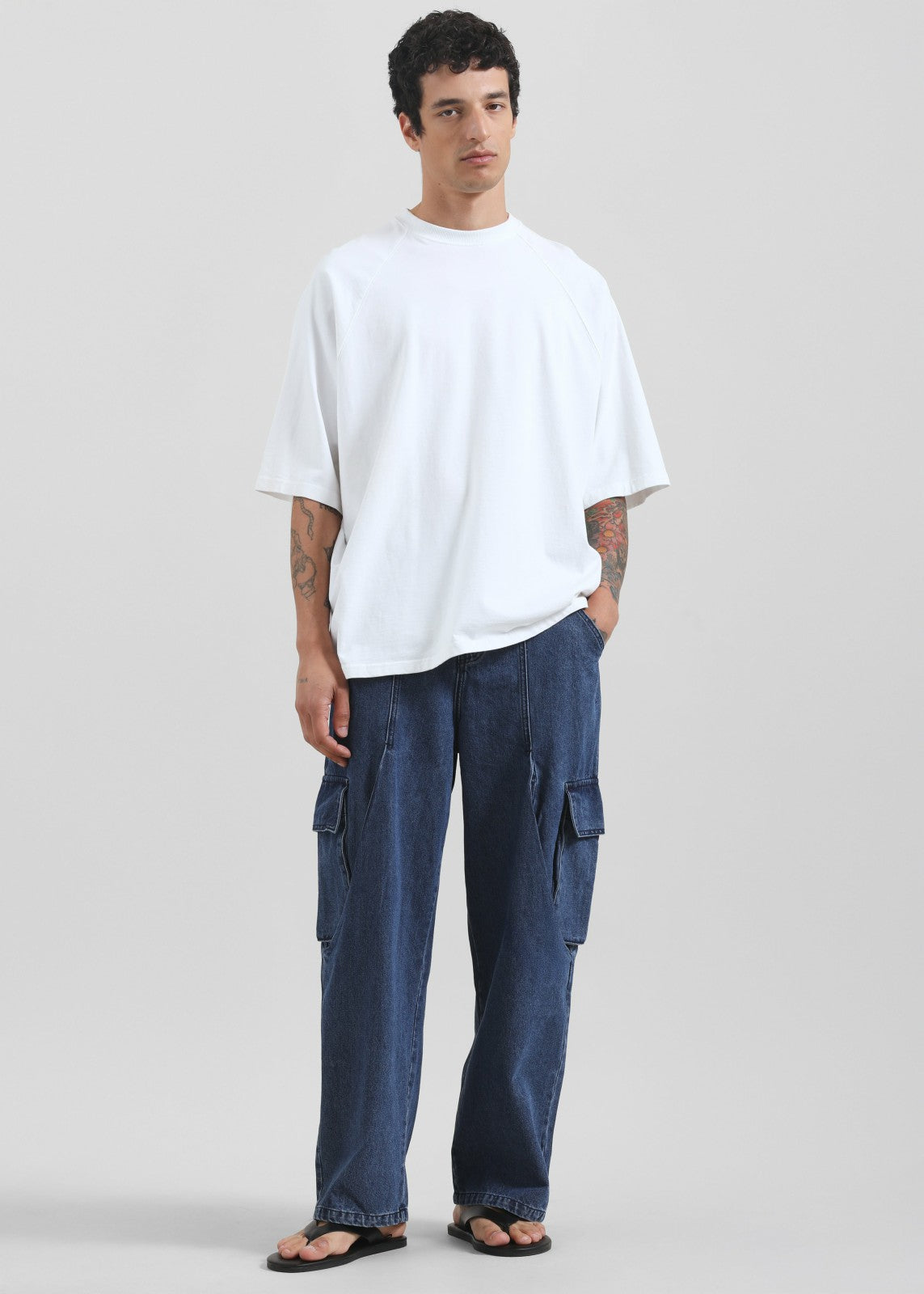 Stobra Cargo Jeans - Medium Wash