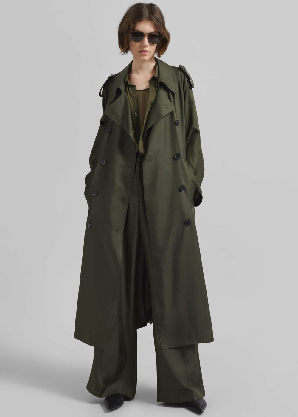 Veyron Silk Trench - Khaki