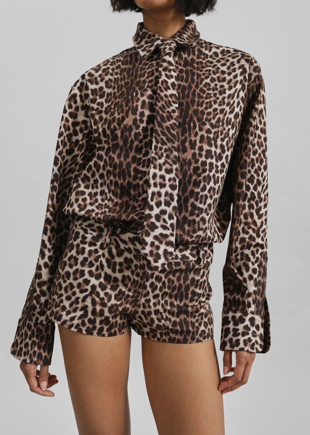 Lui Leopard Print Shirt - Brown