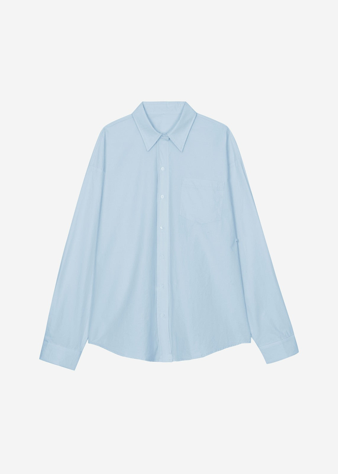 Volda Asymmetric Button-Up Shirt - Sky Blue