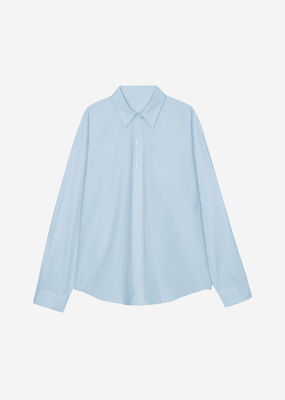 Volda Asymmetric Button-Up Shirt - Sky Blue