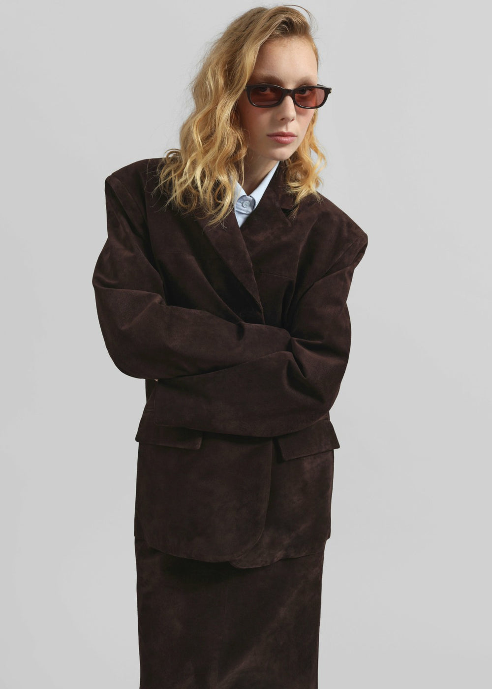 Salnor Suede Blazer - Dark Brown