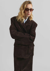 Salnor Suede Blazer - Dark Brown