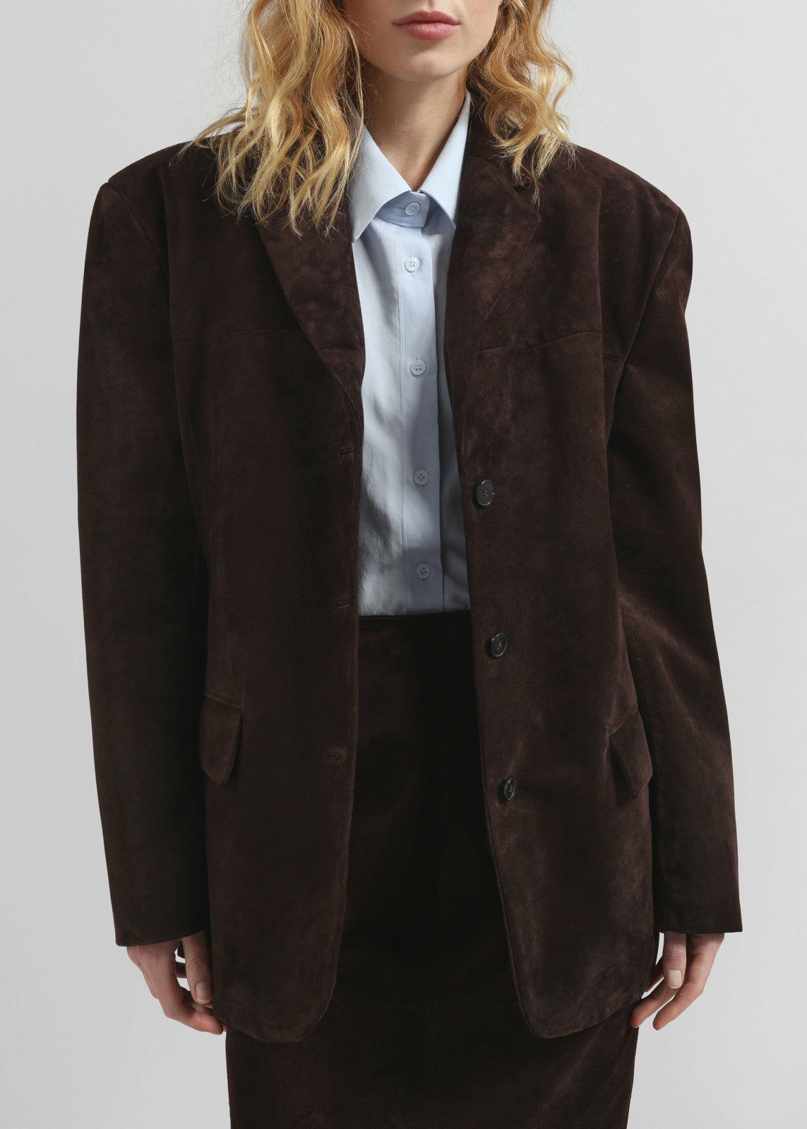 Salnor Suede Blazer - Dark Brown