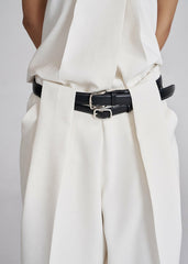 Corsham Pleated Trousers - White