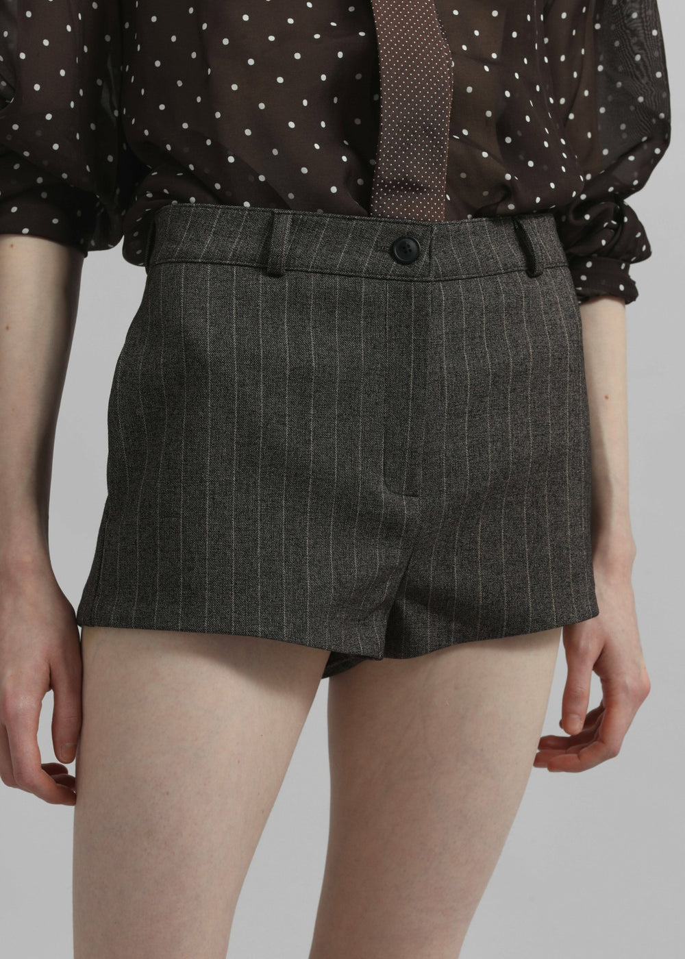 Tenby Striped Hot Pants - Brown Melange