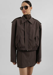 Hyde Cropped Bomber - Brown