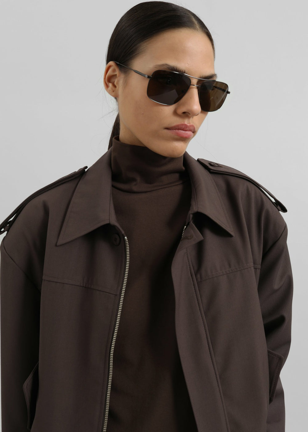 Hyde Cropped Bomber - Brown
