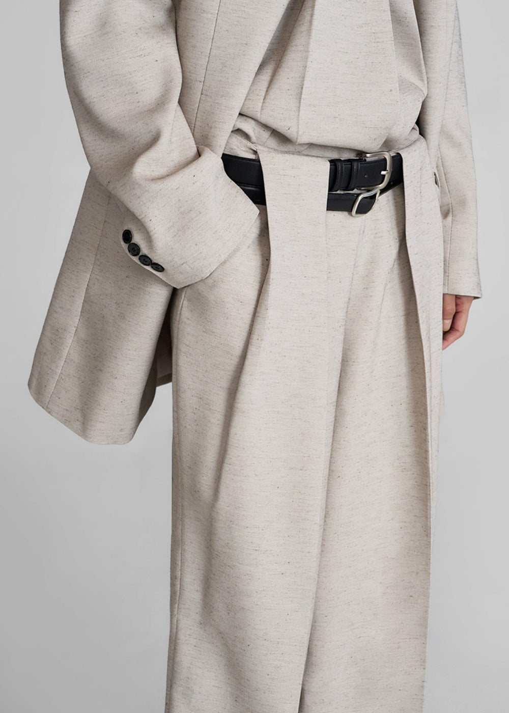 Corsham Pleated Trousers - Beige Melange