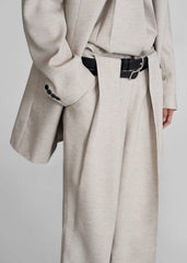 Corsham Pleated Trousers - Beige Melange