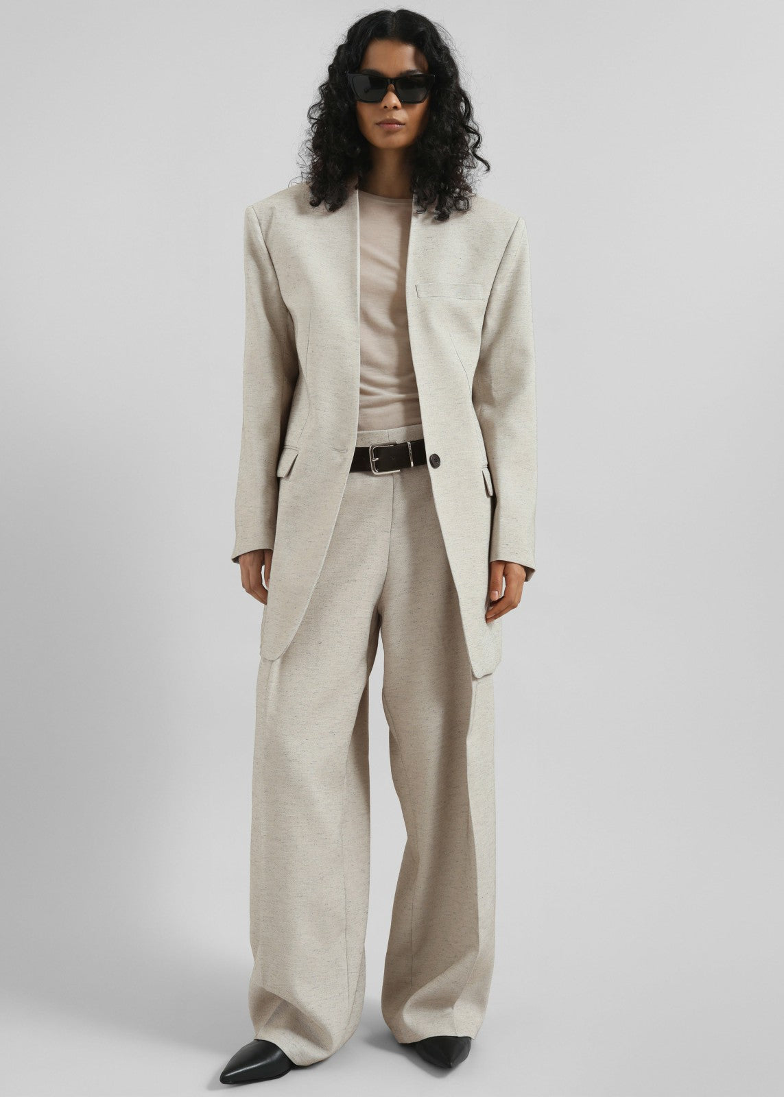 Corsham Pleated Trousers - Beige Melange