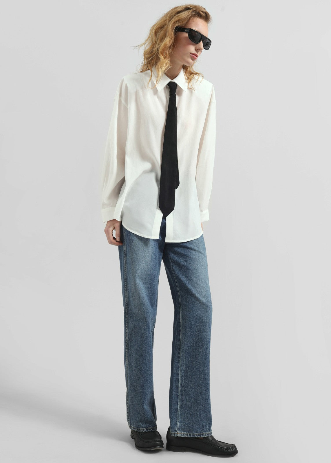 Patti Neck Tie Shirt - White