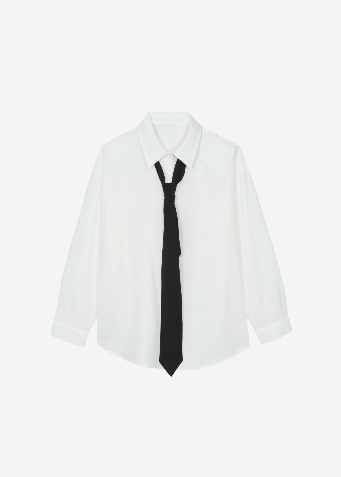 Patti Neck Tie Shirt - White