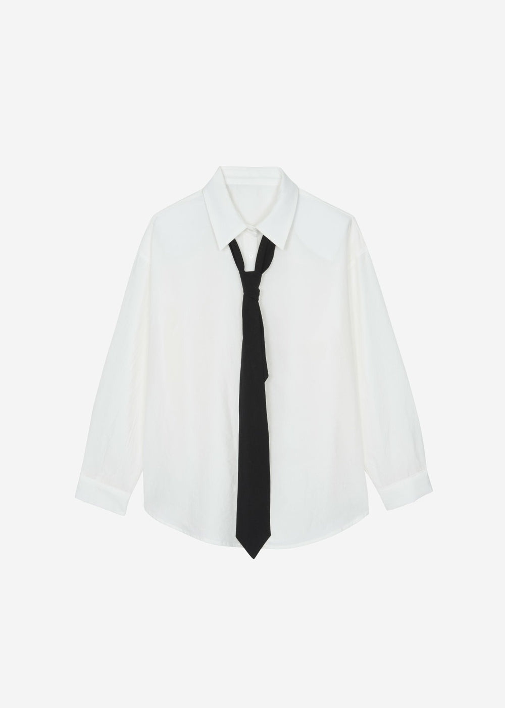 Patti Neck Tie Shirt - White