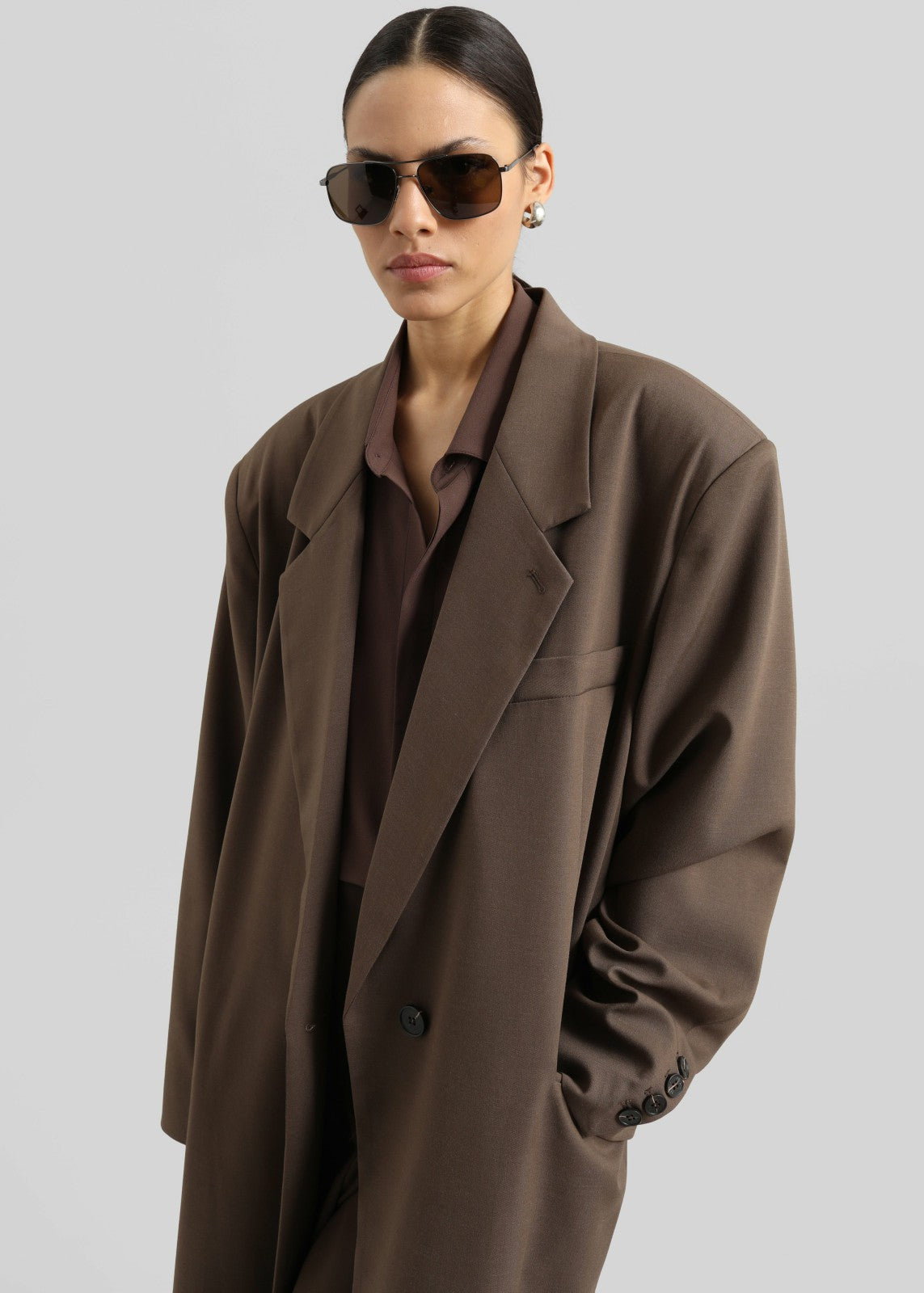 Lehto Long Coat - Brown