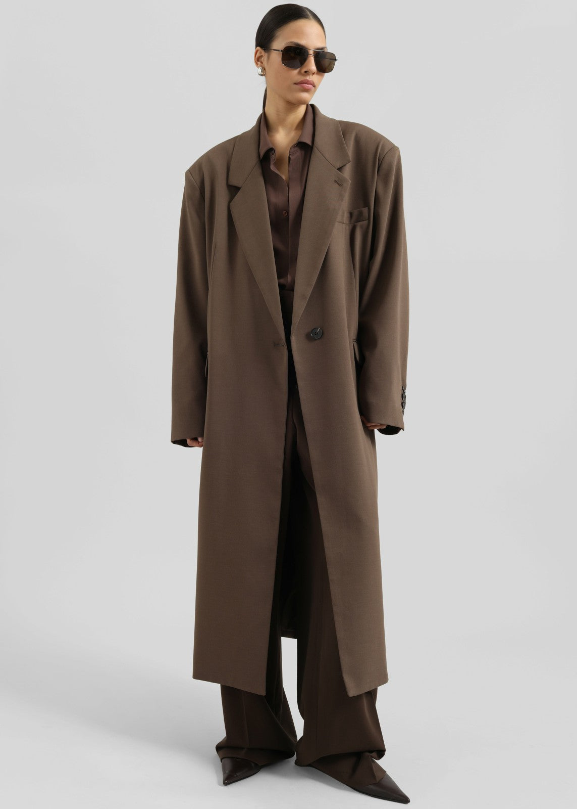Lehto Long Coat - Brown