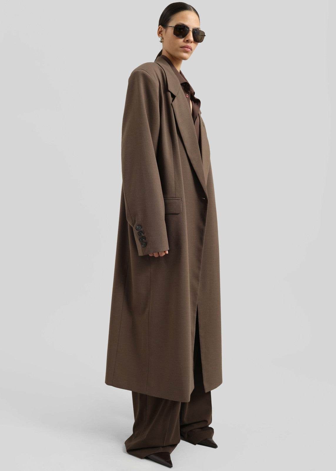 Lehto Long Coat - Brown