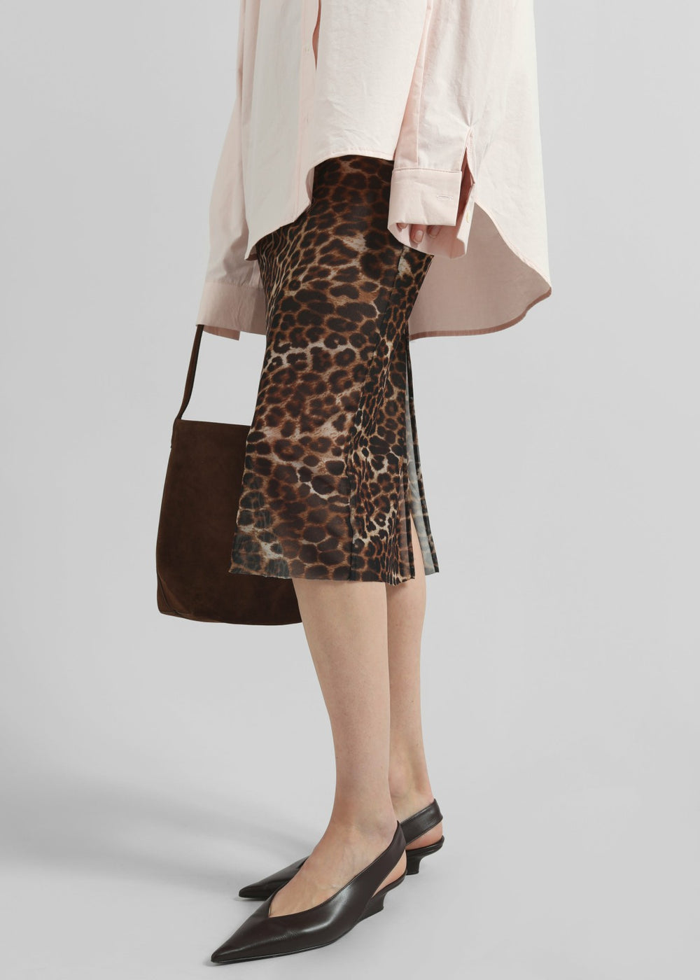 Suva Sheer Leopard Skirt - Brown