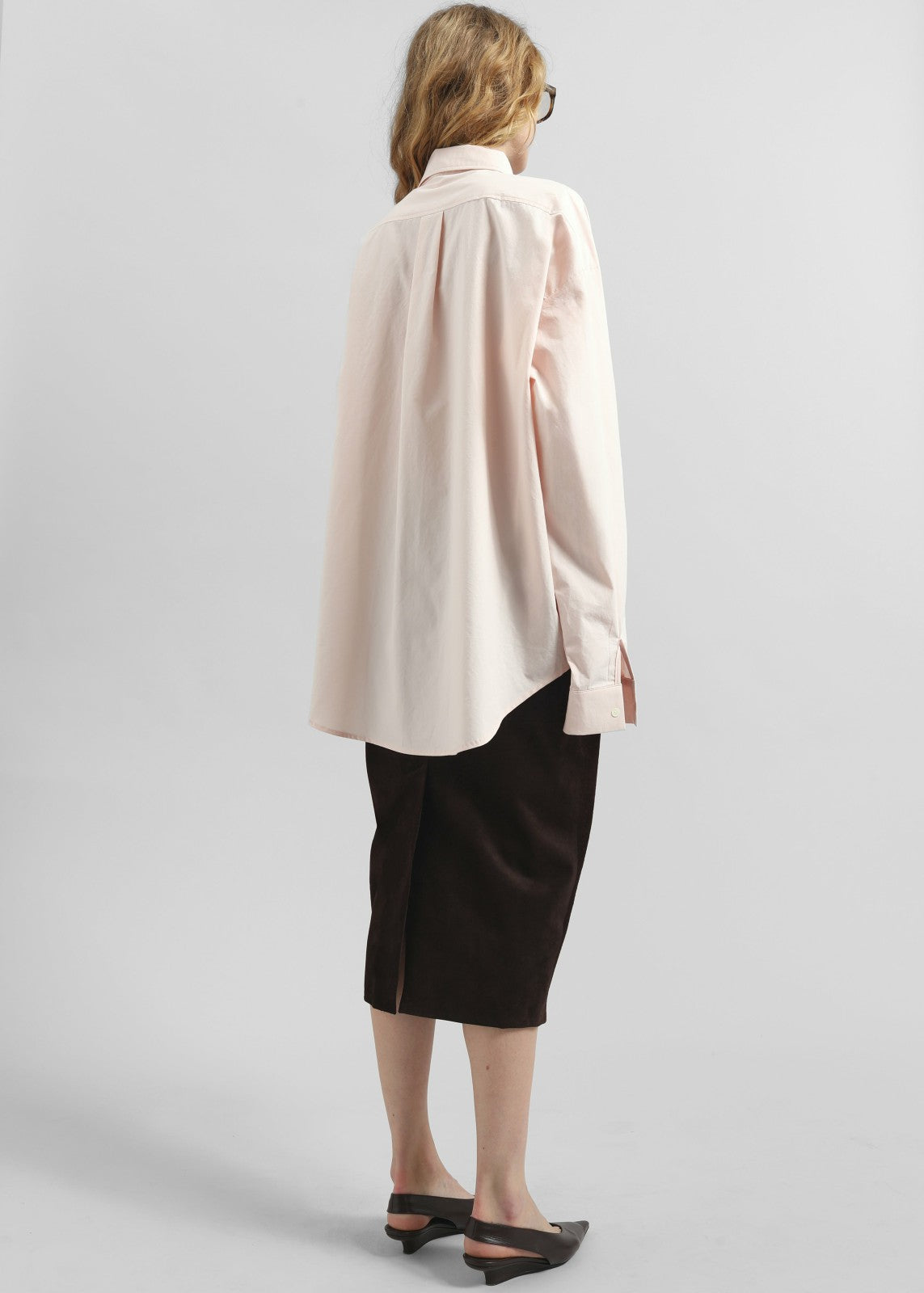 Volda Asymmetric Button-Up Shirt - Pink