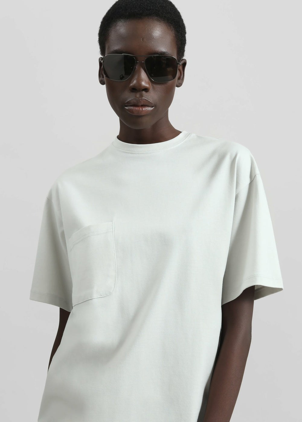 Yuri Boxy Super Soft Tee - Light Grey