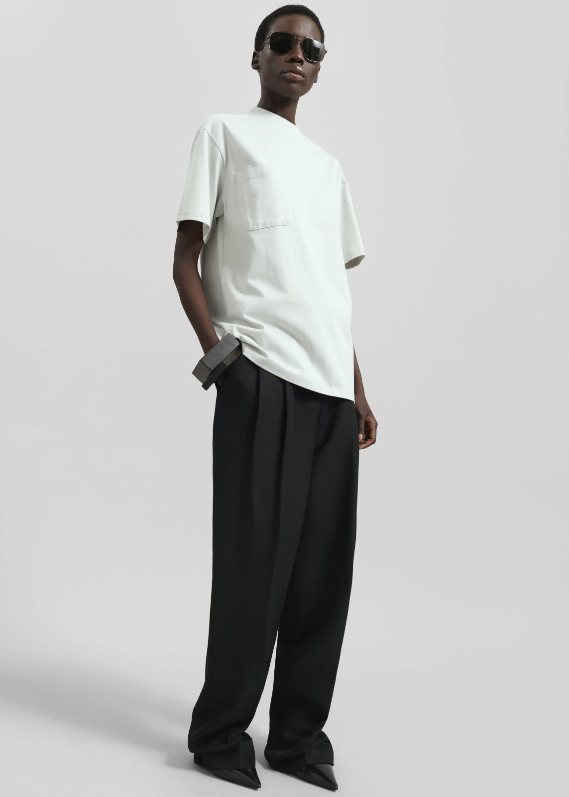 Yuri Boxy Super Soft Tee - Light Grey