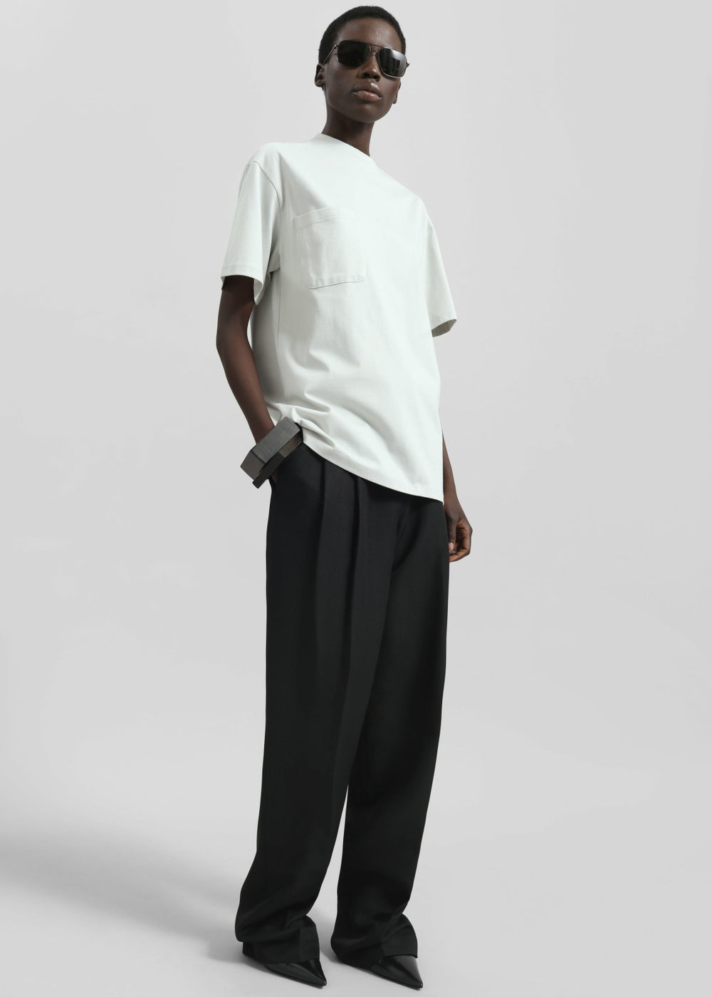 Yuri Boxy Super Soft Tee - Light Grey