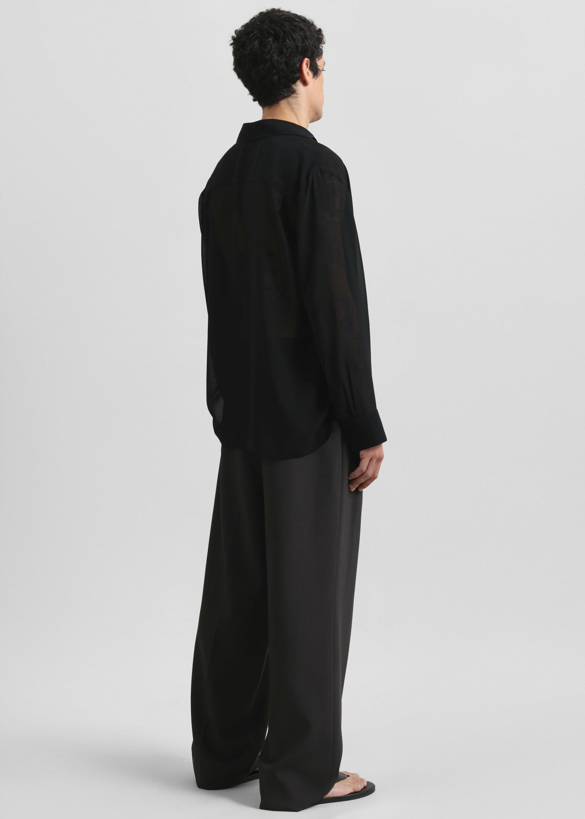 Louis Gabriel Nouchi Transparent Vareuse Shirt - Black