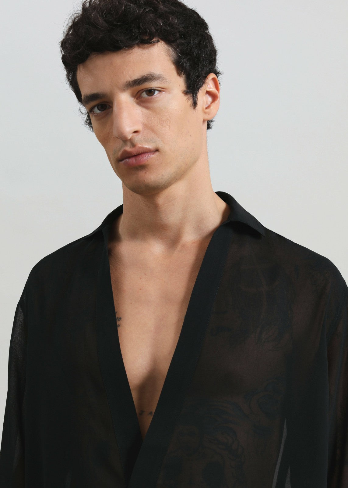 Louis Gabriel Nouchi Transparent Vareuse Shirt - Black