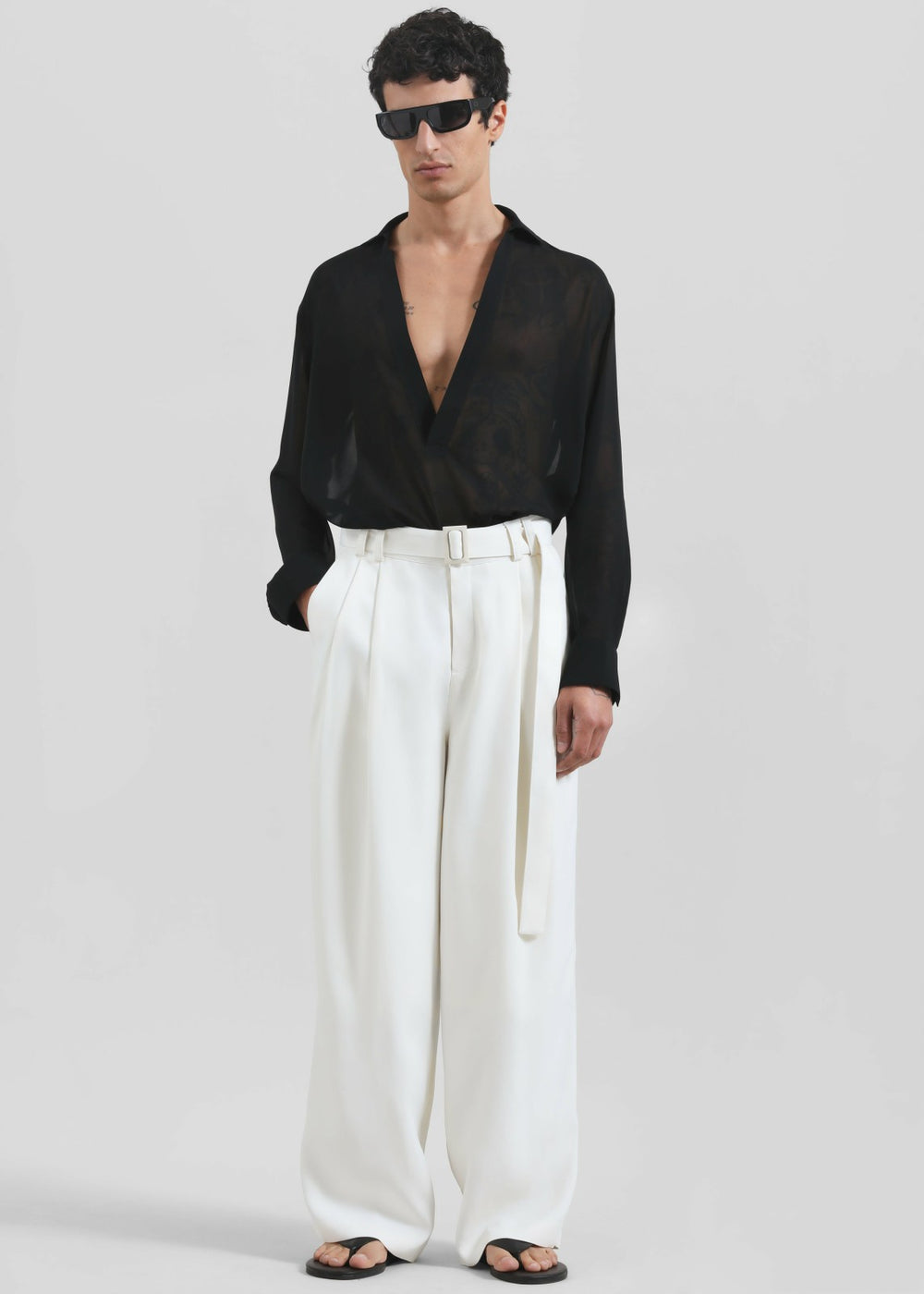 Louis Gabriel Nouchi Transparent Vareuse Shirt - Black