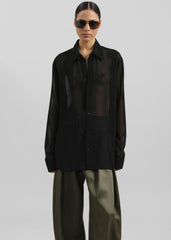 Louis Gabriel Nouchi Transparent Classic Shirt - Black