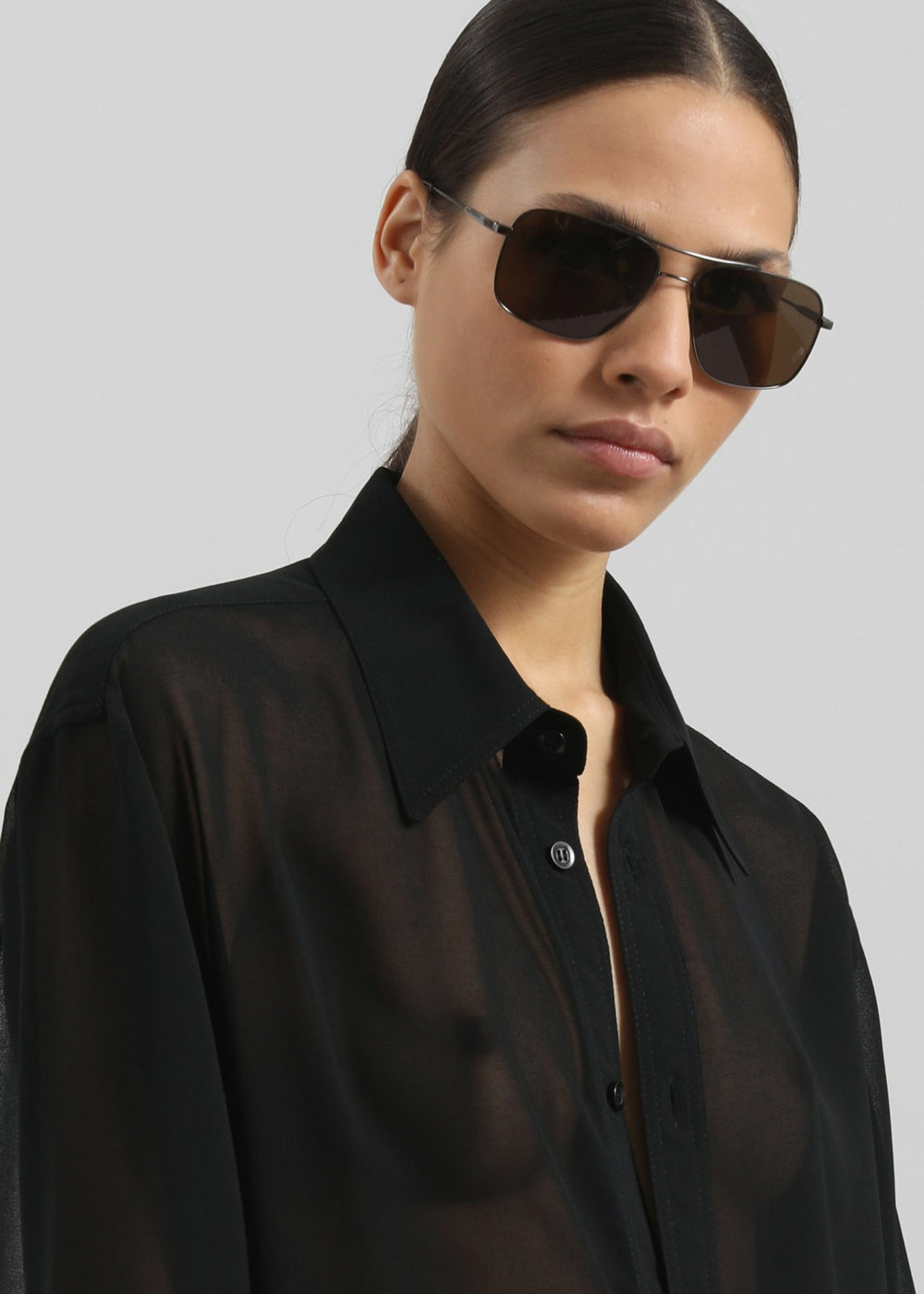 Louis Gabriel Nouchi Transparent Classic Shirt - Black