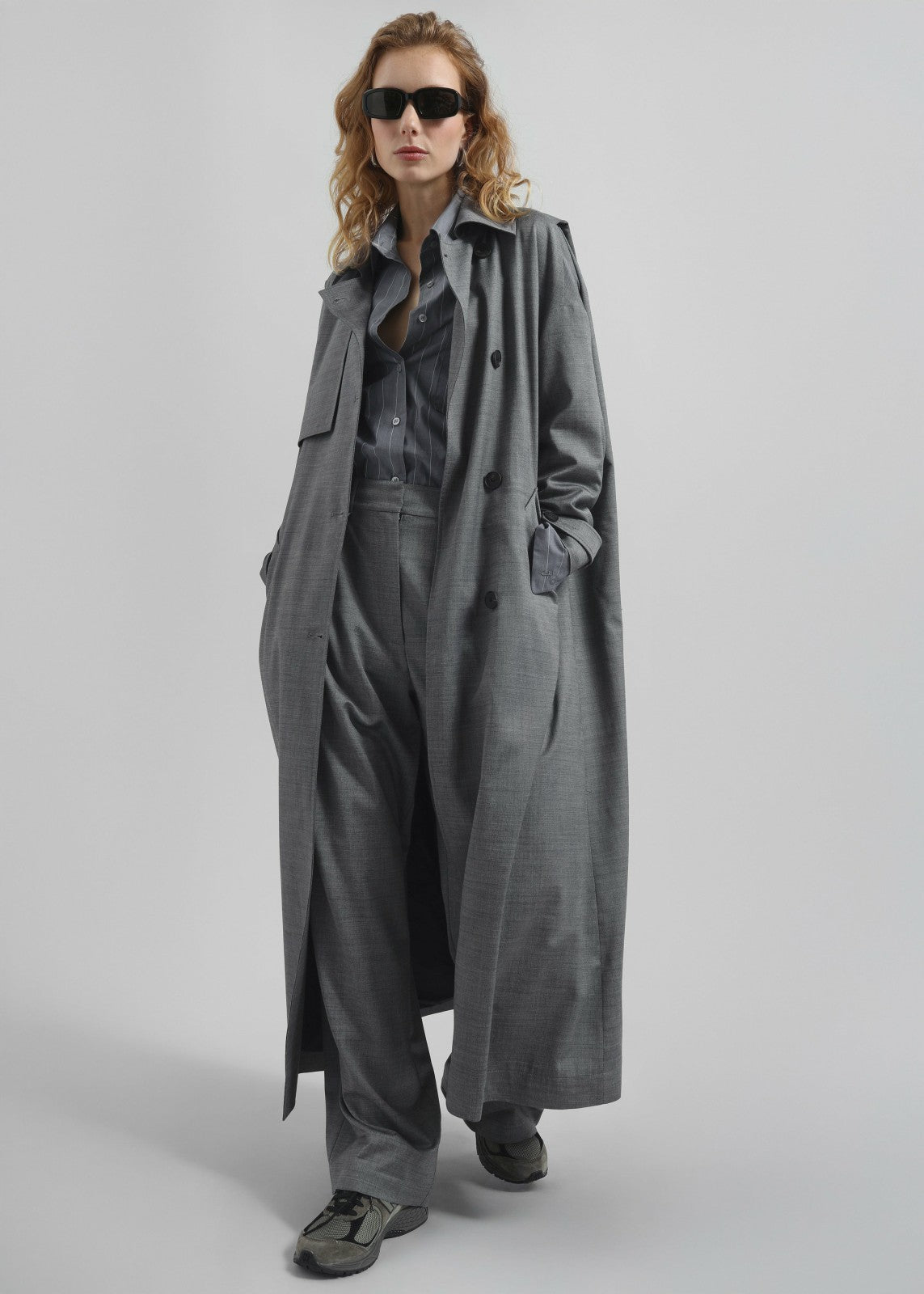 Ripley Pleated Trousers - Grey Melange
