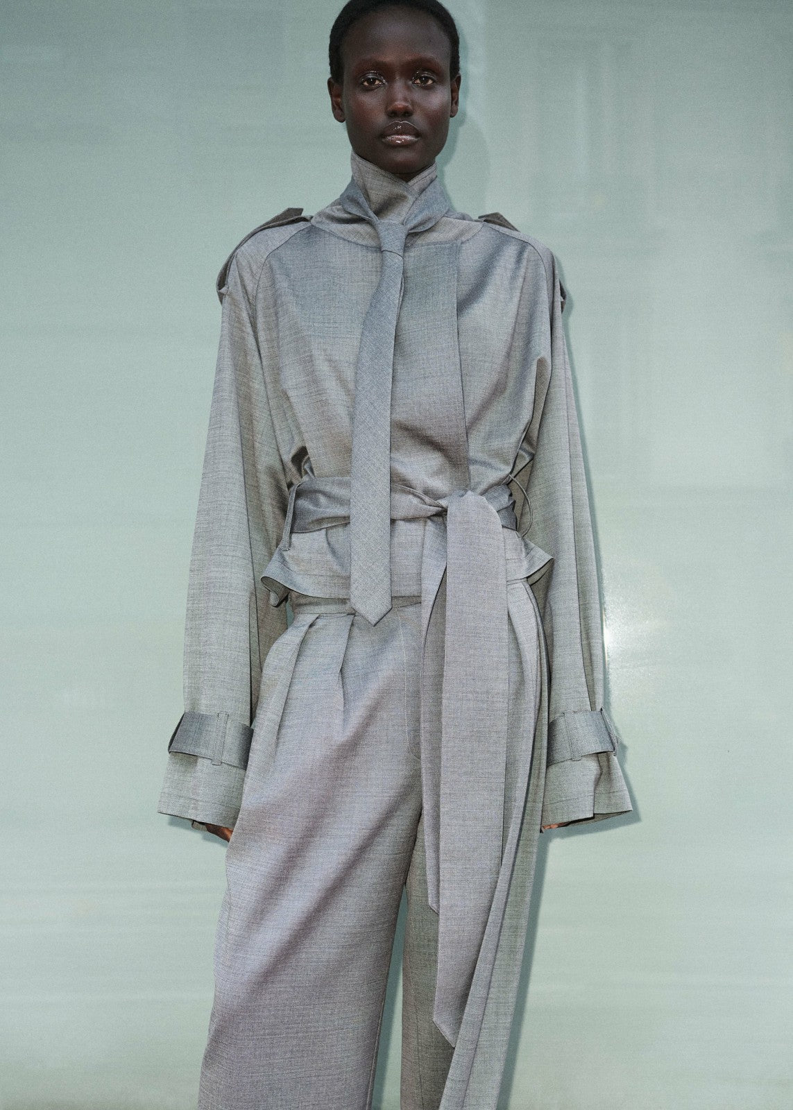 Ripley Pleated Trousers - Grey Melange