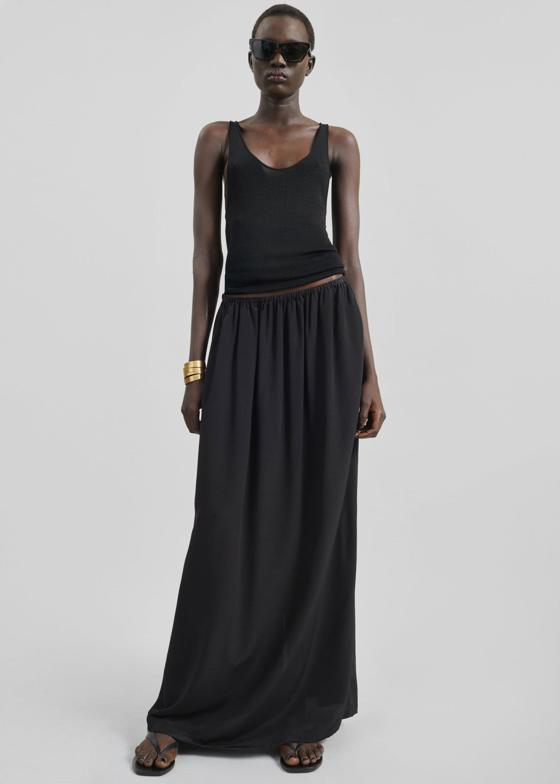 Sibena Silk Maxi Skirt - Black