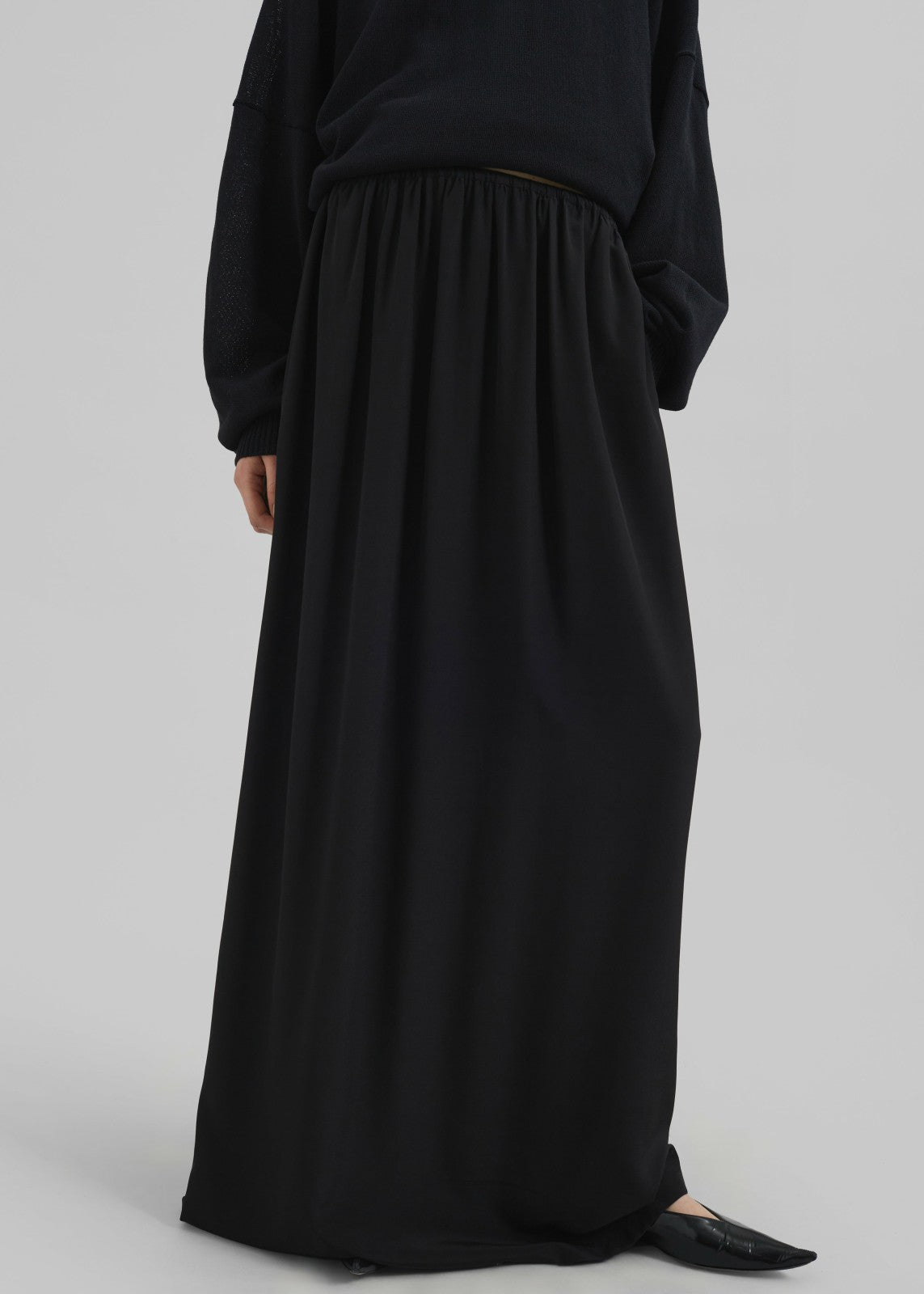 Sibena Silk Maxi Skirt - Black