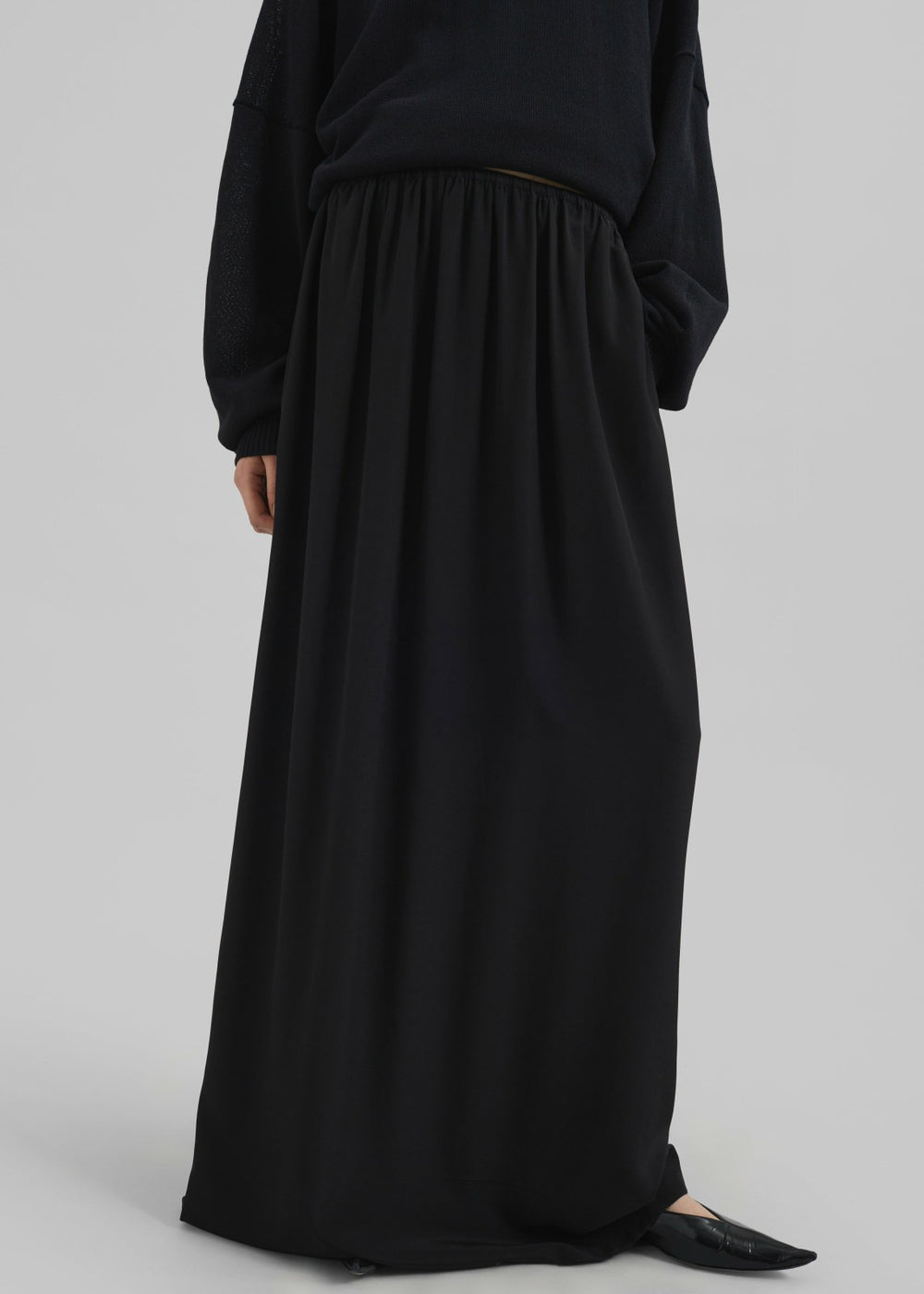 Sibena Silk Maxi Skirt - Black