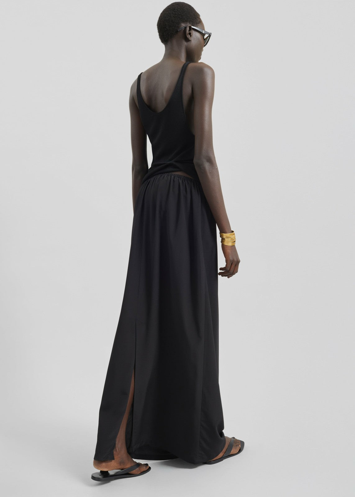 Sibena Silk Maxi Skirt - Black