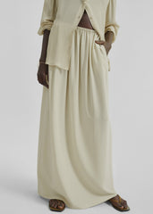 Sibena Silk Maxi Skirt - Cement