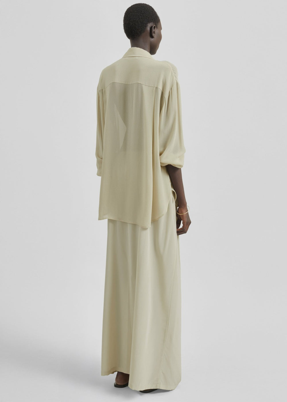 Sibena Silk Maxi Skirt - Cement