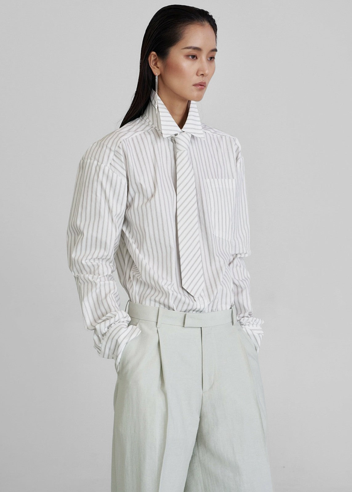 Connahy Tie Neck Shirt - White