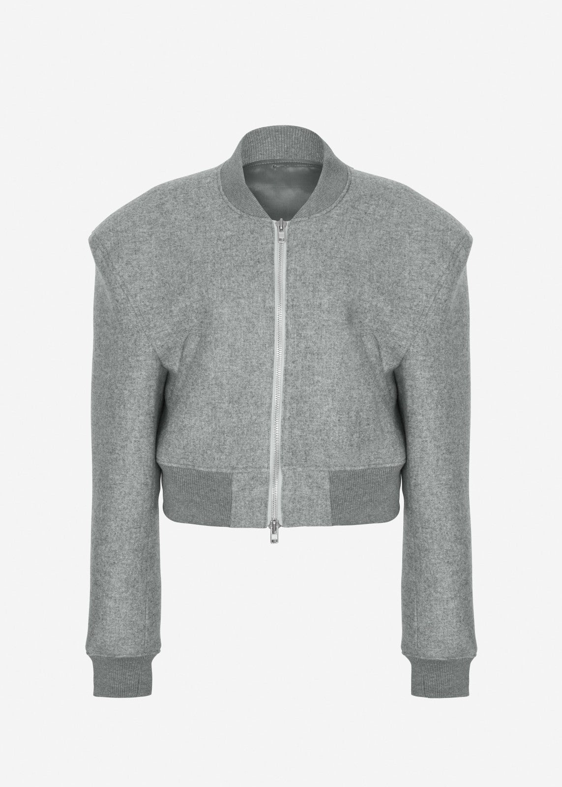 Glane Padded Wool Bomber Jacket - Grey Melange